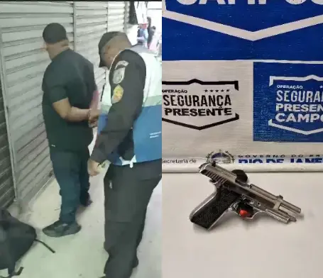 Homem é flagrado com pistola no Centro de Campos
